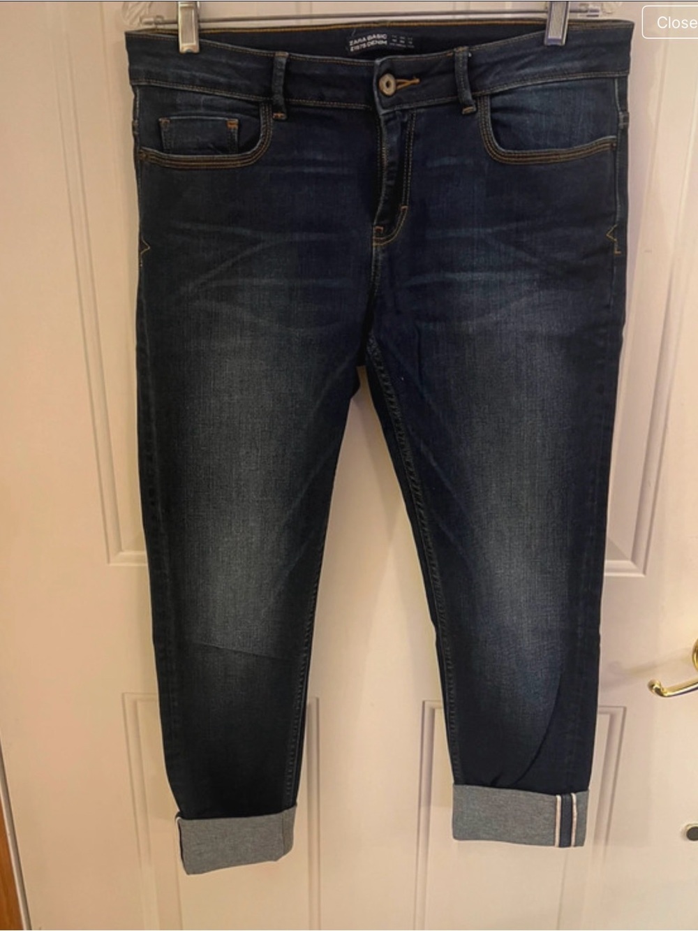 Zara women’s Slim Jeans in Dark Blue Wash